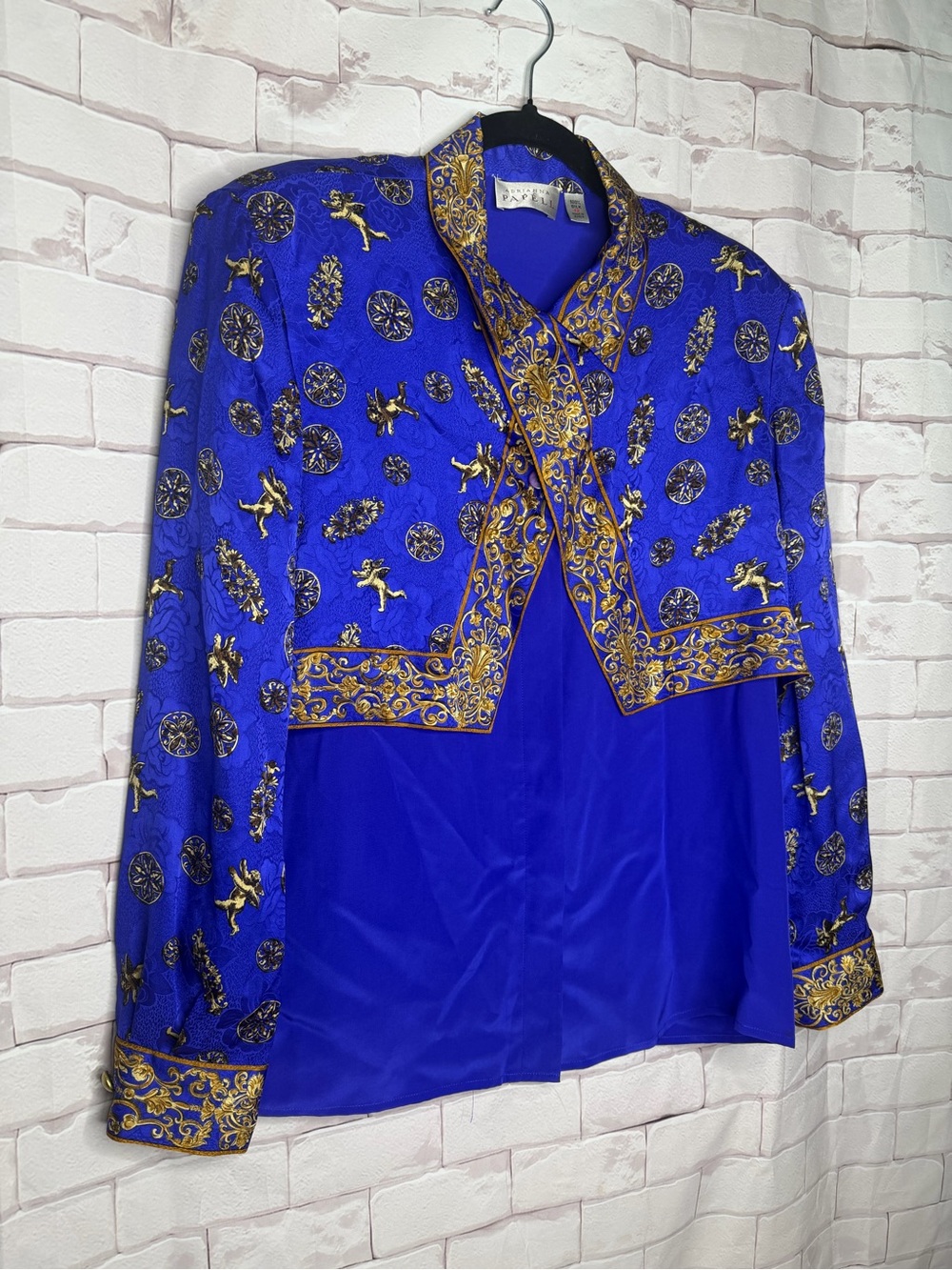 Adrianna Papell 100% Silk Blouse & Cropped Jacket‎ Set | Women’s Size 12